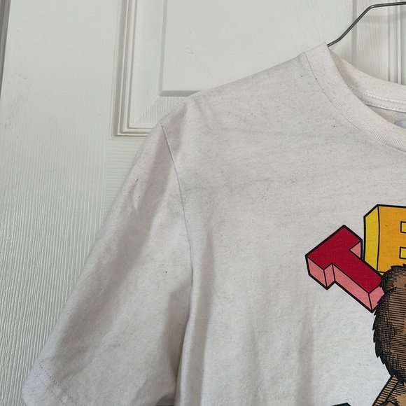 Teddy Fresh merch white crew neck teddy t shirt short sleeve sz M cotton stained - Picture 4 of 17